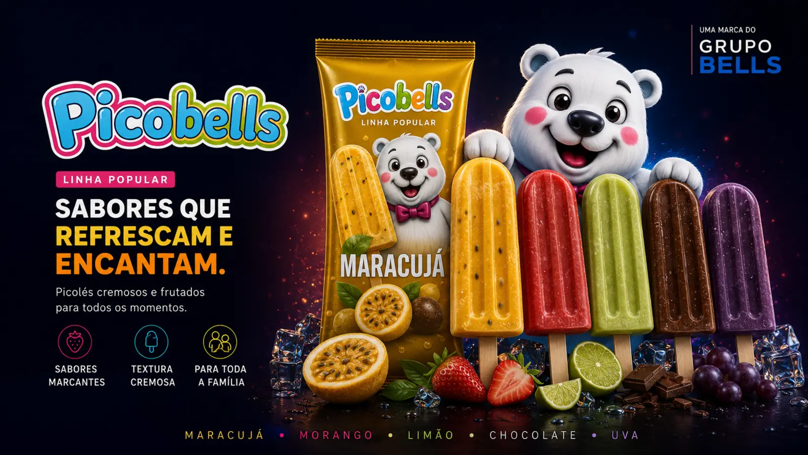 PicoBells Morango — embalagem