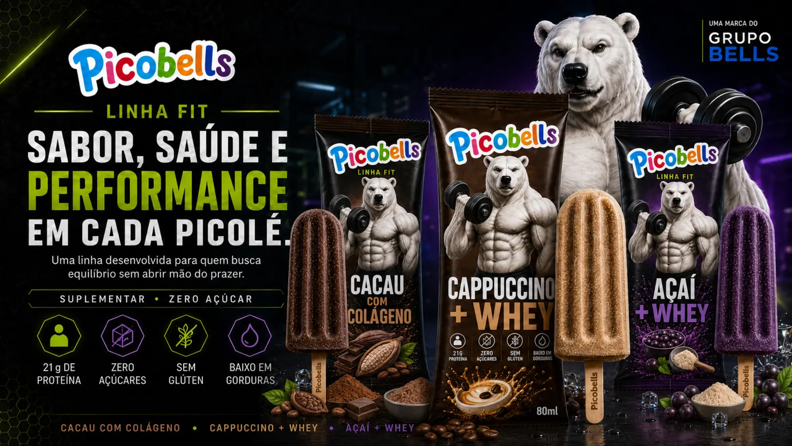 PicoBells Cookies & Cream — embalagem